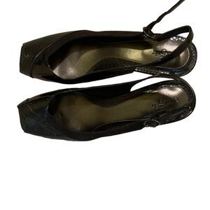 East 5th slingback peep toe heels